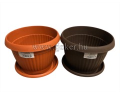 VIRÁGCSERÉP + ALÁTÉT KICSI 16CM BELLA / 15